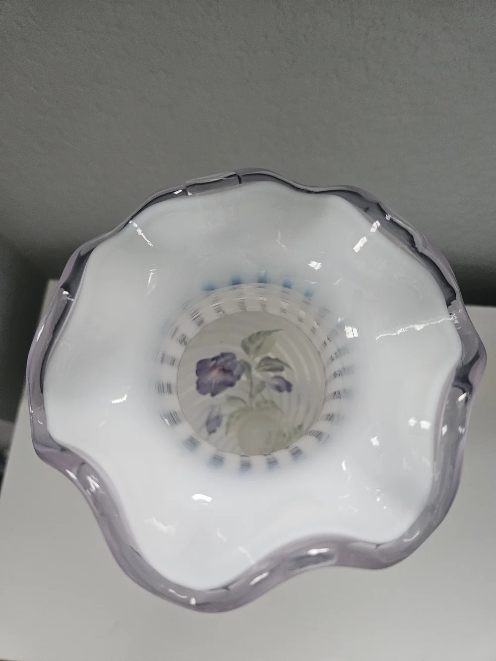 Fenton Lavender Petals Vase Handpainted By K Riley